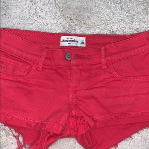 🌸Girls red/pink denim shorts